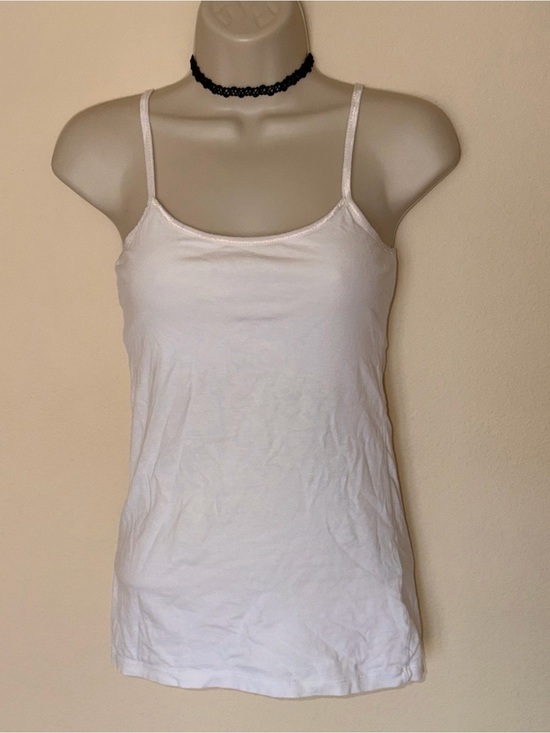 Tops - Vintage 2000s Classic White Spaghetti Strap Built in Bra Tank Top - Women